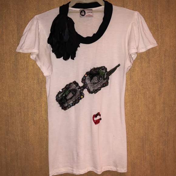 Lanvin White Embellished T-Shirt